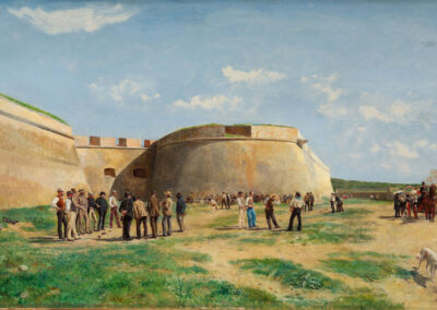 Jean-Louis-Ernest Meissonier, Playing Bowles in the Fosse at Antibes, 1885