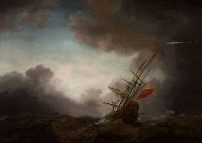 William Van de Velde the Younger, Man of War in a Storm, circa 1700